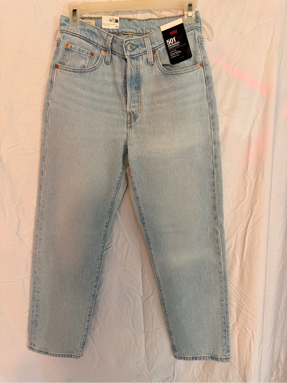 Levi's Light Blue High-Rise Cropped Straight Jeans